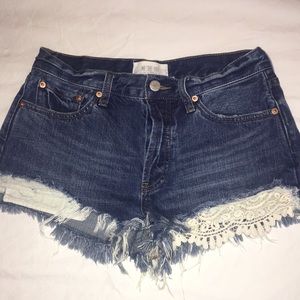 Free People button up Jean shorts